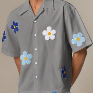 SWAVVY Chemise casual ample à manches courtes tissée pour homme, jeune