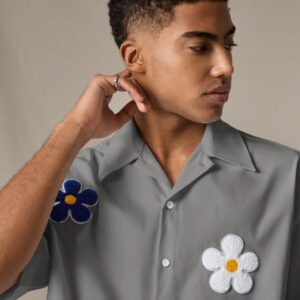 SWAVVY Chemise casual ample à manches courtes tissée pour homme, jeune