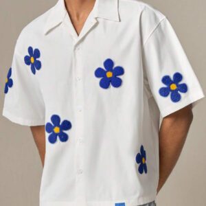 SWAVVY Chemise casual ample à manches courtes tissée pour homme, jeune