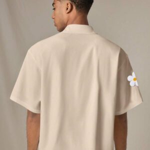 SWAVVY Chemise casual ample à manches courtes tissée pour homme, jeune