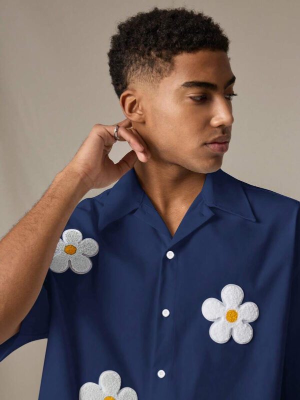 SWAVVY Chemise casual ample à manches courtes tissée pour homme, jeune – Image 47