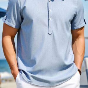 Manfinity RSRT Chemise à manches courtes casual homme, unie, d'été