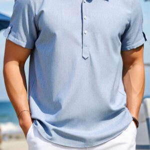 Manfinity RSRT Chemise à manches courtes casual homme, unie, d'été