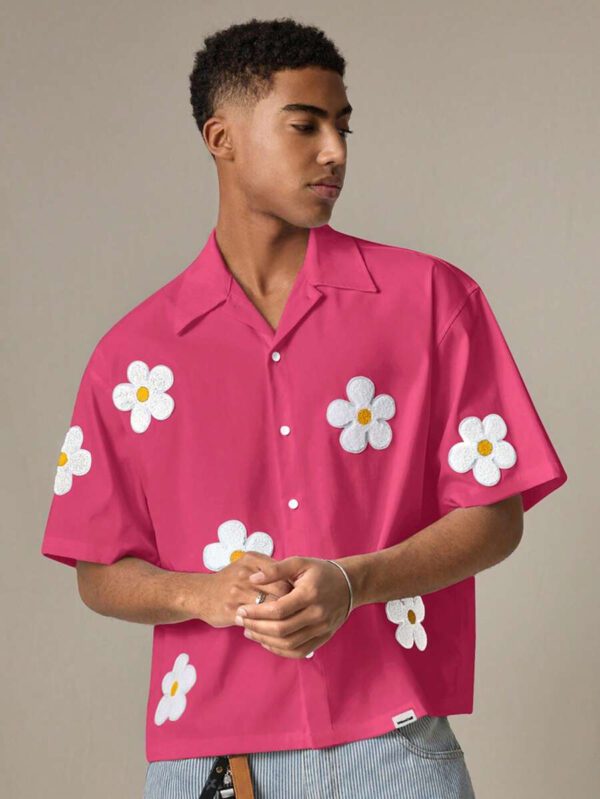 SWAVVY Chemise casual ample à manches courtes tissée pour homme, jeune – Image 54