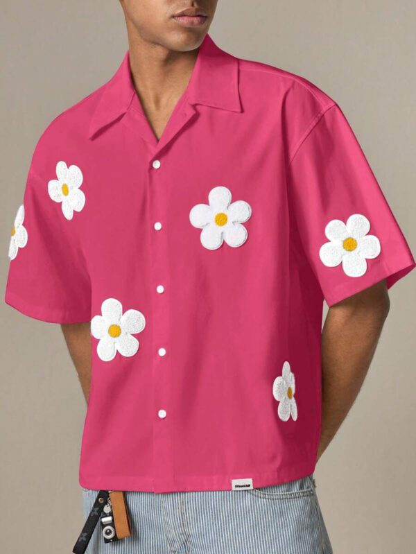 SWAVVY Chemise casual ample à manches courtes tissée pour homme, jeune – Image 57