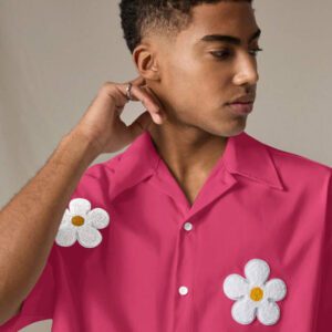 SWAVVY Chemise casual ample à manches courtes tissée pour homme, jeune