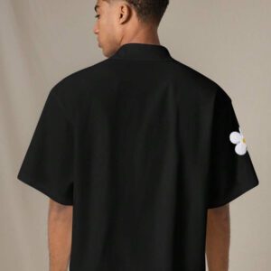 SWAVVY Chemise casual ample à manches courtes tissée pour homme, jeune
