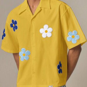 SWAVVY Chemise casual ample à manches courtes tissée pour homme, jeune