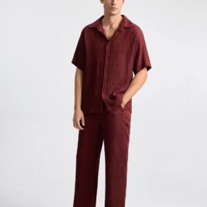 Ontre Chemise décontractée ample à manches courtes et boutonnage simple en couleur unie pour hommes, vêtement casual pour hommes, chemise pour jeunes, convient pour les festivals de musique, les fêtes, les vacances et le port quotidien