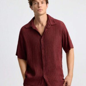 Ontre Chemise décontractée ample à manches courtes et boutonnage simple en couleur unie pour hommes, vêtement casual pour hommes, chemise pour jeunes, convient pour les festivals de musique, les fêtes, les vacances et le port quotidien