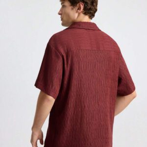 Ontre Chemise décontractée ample à manches courtes et boutonnage simple en couleur unie pour hommes, vêtement casual pour hommes, chemise pour jeunes, convient pour les festivals de musique, les fêtes, les vacances et le port quotidien