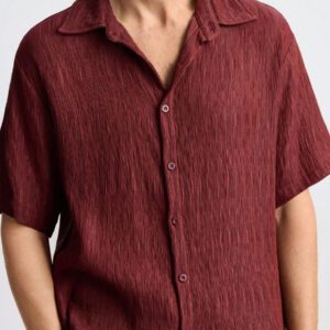 Ontre Chemise décontractée ample à manches courtes et boutonnage simple en couleur unie pour hommes, vêtement casual pour hommes, chemise pour jeunes, convient pour les festivals de musique, les fêtes, les vacances et le port quotidien