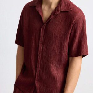 Ontre Chemise décontractée ample à manches courtes et boutonnage simple en couleur unie pour hommes, vêtement casual pour hommes, chemise pour jeunes, convient pour les festivals de musique, les fêtes, les vacances et le port quotidien