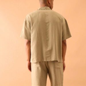 Musero Chemise à manches courtes à boutons dentelés, style de rue élégant d'été, vacances décontractées