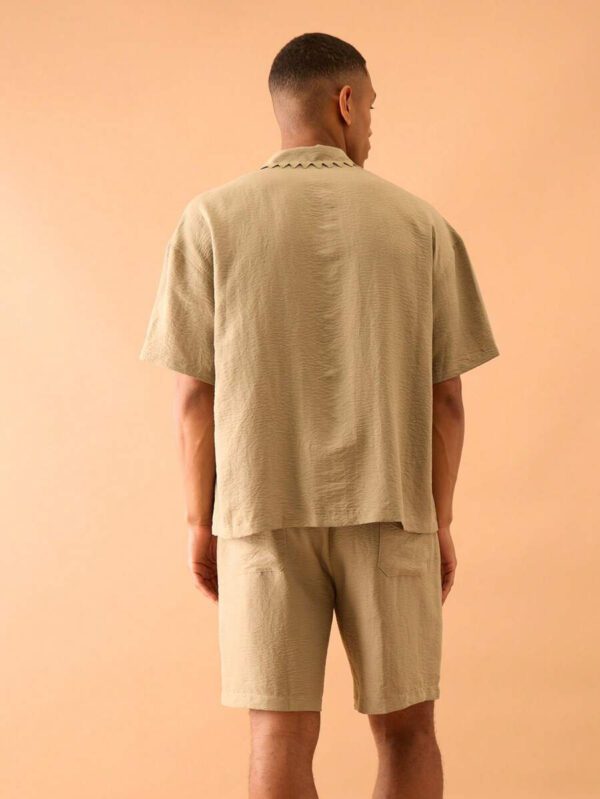 Musero Chemise à manches courtes à boutons dentelés, style de rue élégant d'été, vacances décontractées – Image 4