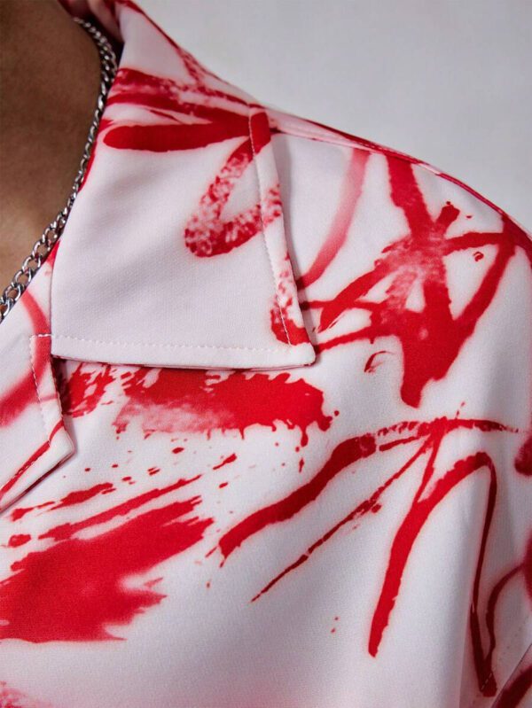 ROMWE MEN Street Life Chemise à manches courtes à imprimé graffiti pour homme – Image 3