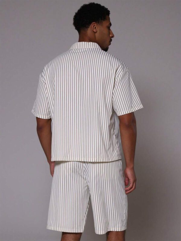 Musero Chemise à col et à rayures fines à manches courtes uniquement – Image 4