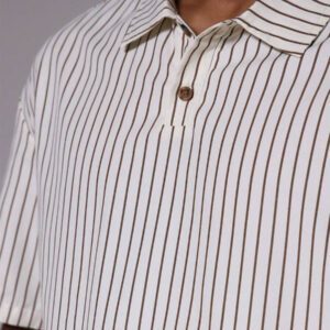 Musero Chemise à col et à rayures fines à manches courtes uniquement