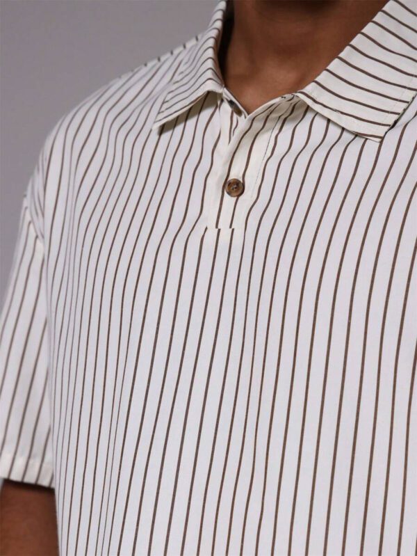 Musero Chemise à col et à rayures fines à manches courtes uniquement – Image 5