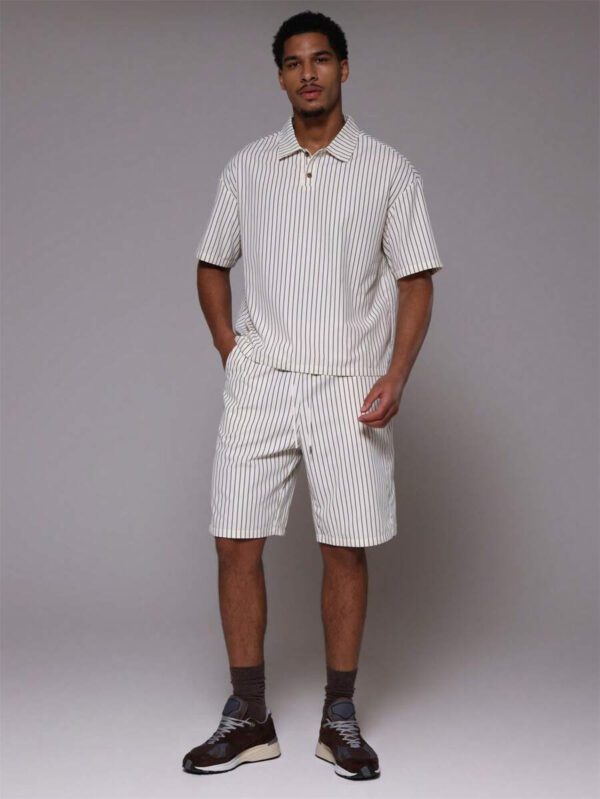 Musero Chemise à col et à rayures fines à manches courtes uniquement – Image 6