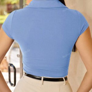 Andrea Bello Tee-shirt col polo ajusté pour femmes, casual d'affaires