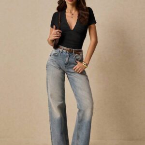 Poéselle T-shirt court à manches courtes pour femmes, mode pour l'été