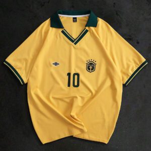 Manfinity Sporsity Men Number & Stripe Print Short Sleeve Casual Commuter Polo Shirt Soccer Shirts Football Shirt Men Men Jersey Soccer Jersey Men Soccer Shirt Men