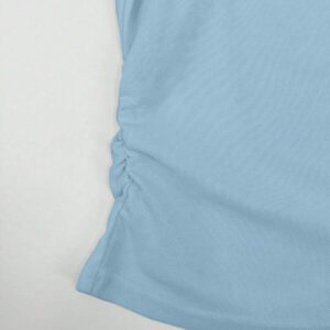 SHEIN Women's Summer Casual Contrast Color Splicing Ruched T-Shirt