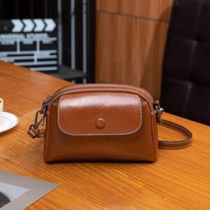 Multi-Layer Mini Crossbody Bag, Fashionable PU Leather Shoulder Bag, Women Vintage Handbag And Wallet