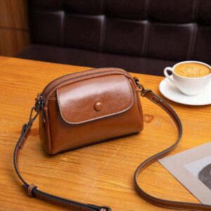 Multi-Layer Mini Crossbody Bag, Fashionable PU Leather Shoulder Bag, Women Vintage Handbag And Wallet