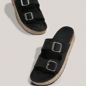 Solecia Woman Shoes Fashion Black Lightweight Vacation Beach Flat Sandals For Summer Vacation Shoes Summer Spring Shoes Spring Break Easter