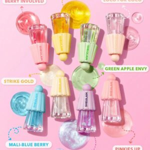 SHEGLAM Jelly Wow Hydrating Lip Oil-Pinkies Up Glitter Moisturizing Lip Gloss High-Shine Glossy Glow Non-Sticky Lip Care Hydrating Sleep Mask Lip Makeup Graduation Birthday Holiday Summer Fall Autumn Y2K Fancy Fashion Women Makeup Cosmetic Party Beach Travel Camping Outdoors School Campus Trip Festivals Decor Gift Present Rose Girl Cosplay Best Color Charm Vibe