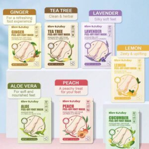 SlowSunday Peach Exfoliating Foot Peel Mask Repair Heels & Removes Dry Dead Skin- Peeling for Cracked Foot