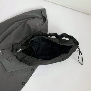 1pc Nylon Fabric Multi-Pocket Dumpling Crossbody Bag, Women Casual Pleated Drawstring Shoulder Bag, Slouchy Bohemian Hobo Bag