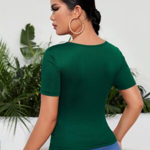 SHEIN SXY T-shirt moulant unicolore à ruché