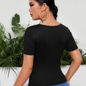 SHEIN SXY T-shirt moulant unicolore à ruché