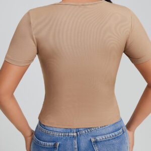 SHEIN SXY T-shirt moulant unicolore à ruché