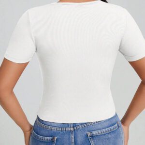 SHEIN SXY T-shirt moulant unicolore à ruché