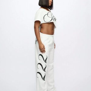 SUMWON WOMEN Top court style épaules dénudées avec logo calligraphié, tenue casual d'été pour festival, week-end, soirée, style urbain