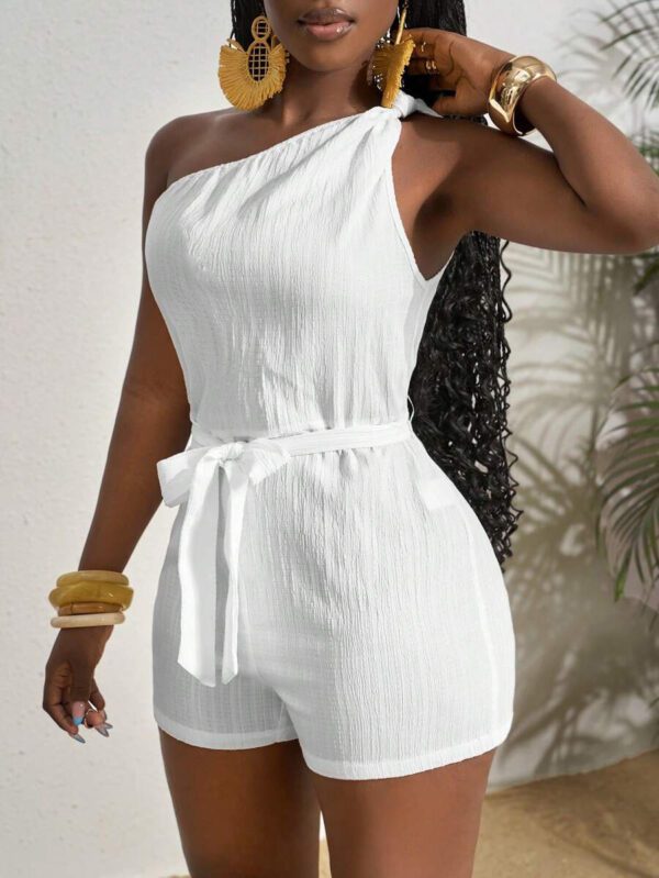 Slaydiva Combinaison blanche plissée à la taille et à la taille avec un nœud papillon, , pour femmes, convient pour les festivals de musique printemps/été, l'Ouest, le nomadisme, Pâques, Nashville, les fêtes d'anniversaire, la remise des diplômes, les étudiantes, le quotidien, les vacances, les croisières, la plage, le bronzage – Image 7