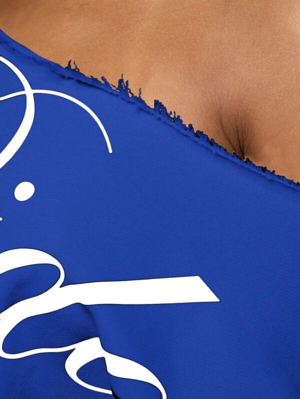 SUMWON WOMEN Top court style épaules dénudées avec logo calligraphié, tenue casual d'été pour festival, week-end, soirée, style urbain – Image 61