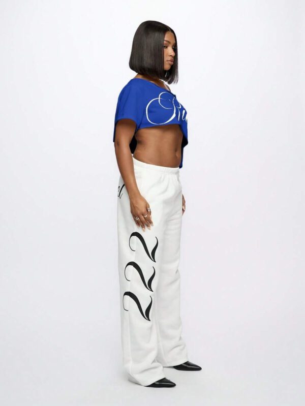 SUMWON WOMEN Top court style épaules dénudées avec logo calligraphié, tenue casual d'été pour festival, week-end, soirée, style urbain – Image 64