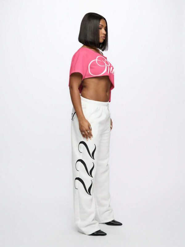 SUMWON WOMEN Top court style épaules dénudées avec logo calligraphié, tenue casual d'été pour festival, week-end, soirée, style urbain – Image 71