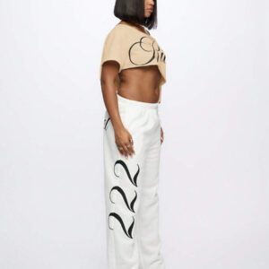 SUMWON WOMEN Top court style épaules dénudées avec logo calligraphié, tenue casual d'été pour festival, week-end, soirée, style urbain