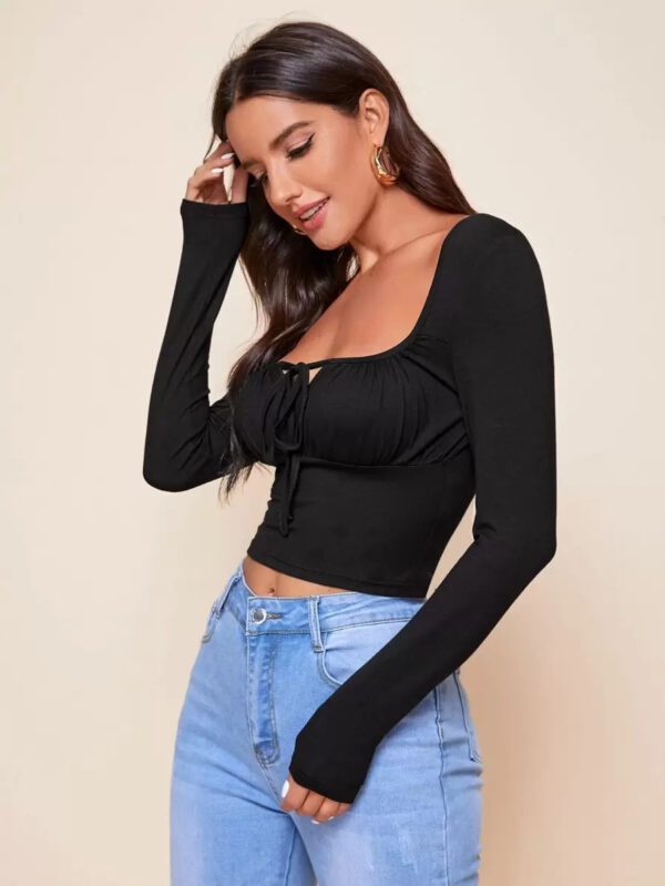 SHEIN Privé Top court à nœud à ruchés – Image 11