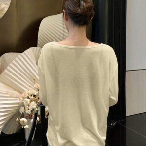 DAZY T-shirt à manches longues pour femmes, style décontracté polyvalent, de couleur unie et simple