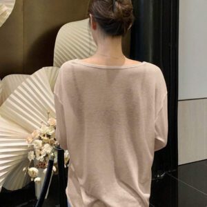 DAZY T-shirt à manches longues pour femmes, style décontracté polyvalent, de couleur unie et simple