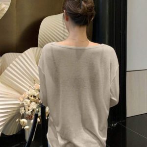 DAZY T-shirt à manches longues pour femmes, style décontracté polyvalent, de couleur unie et simple