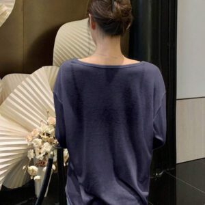 DAZY T-shirt à manches longues pour femmes, style décontracté polyvalent, de couleur unie et simple
