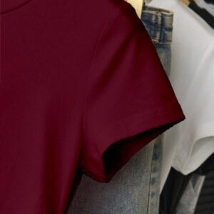 INAWLY T-shirt femme à manches courtes de couleur unie, design minimaliste pour un port casual quotidien